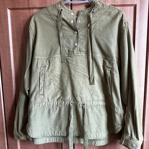 AE Cotton Popover Jacket | Olive | Small - Picture 4 of 6